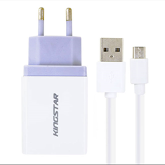 شارژر-کینگ-استار-مدل-KW155A-با-کابل-MicroUSB