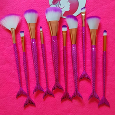 ست-براش-صورتیده-تیکه-پری-دریایی-کیف-نگین-دار