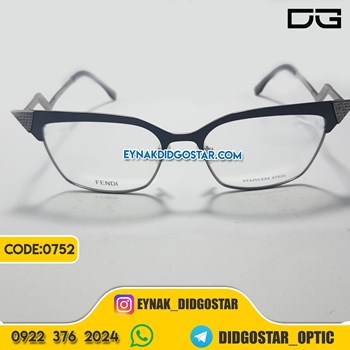 عینک-طبی-زنانه-فلزی-تمام-فریم-لاکچری-برند-فندی