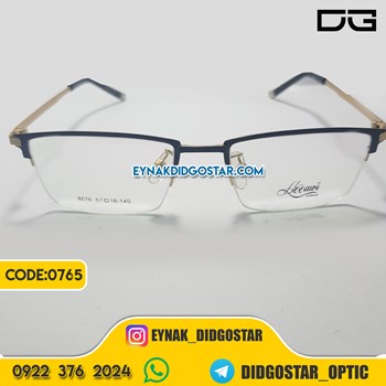 عینک-طبی-مردانه-فلزی-نیم-فریم-مشکی-طلایی-برند-هوآوی