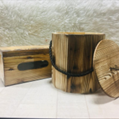 سطل-و-جا-دستمال-چوبی