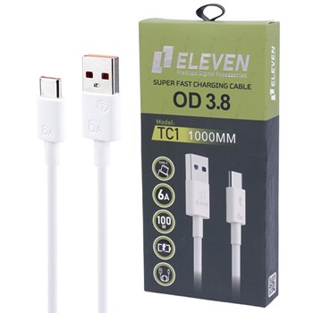 کابل-تایپ-سی-فست-شارژ-Eleven-TC1-6A-100W-1m