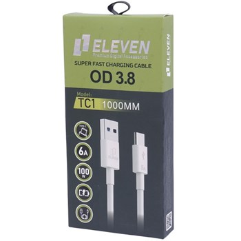 کابل-تایپ-سی-فست-شارژ-Eleven-TC1-6A-100W-1m