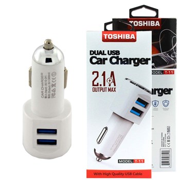 شارژر-فندکی-توشیبا-مدل-T-11-به-همراه-کابل-تبدیل-microUSB