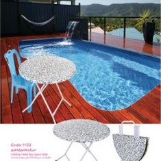 Folding-metal-leg-round-table