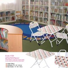 میز-مربع-تاشو-کودک-پایه-فلزی