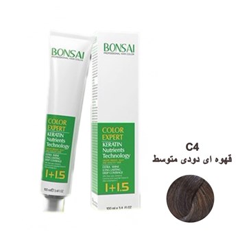 رنگ-مو-بنسای-شماره-C4-حجم-100-میلی-لیتر-رنگ-قهوه-ای-دودی-متوسط