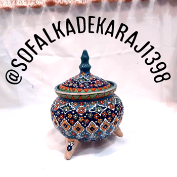 آجیل-خوری-میناکاری-سفالی-سه-پایه