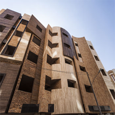 Refractory-brick-facade
