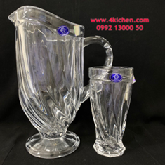 پارچ-و-لیوان-کریستال-مدل-تولیپ