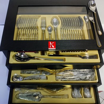 سرویس-قاشق-چنگال-رزنباخ-دور-طلا-طرح-666G