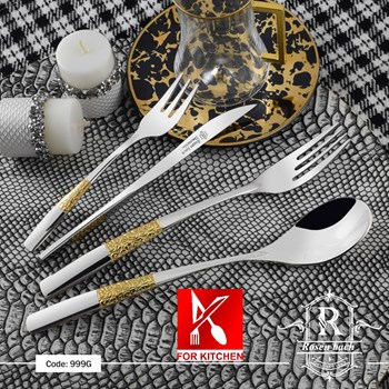 سرویس-قاشق-چنگال-رزنباخ-نیمه-طلای-طرح-999G