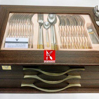 سرویس-قاشق-چنگال-ورسا-پایین-طلا-طرح-نویبورگ