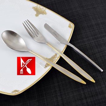 سرویس-قاشق-چنگال-پالرمو-نیمه-طلایی-مات-طرح-مسینا