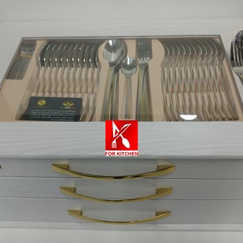 سرویس-قاشق-چنگال-پالرمو-نیمه-طلایی-طرح-تورینو