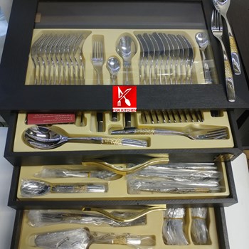 سرویس-قاشق-چنگال-رزنباخ-نیمه-طلای-طرح-999G