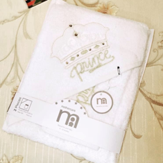 ست-حوله-2تکه-نوزاد-مادرکر-طرح-تاج-طلایی