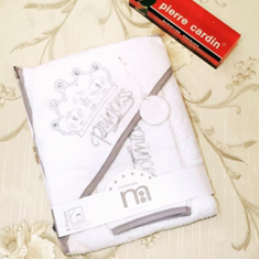 ست-حوله-2تکه-نوزاد-مادرکر-طرح-تاج-نقره-ای