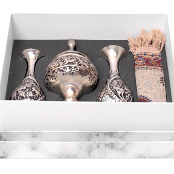 پکیج-شکلات-خوری-و-گلدان-طرح-نقره