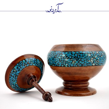 قندان-چوبی-فیروزه-کوب