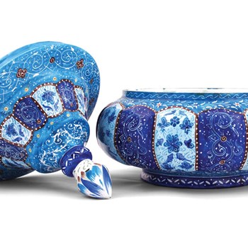 قندان-بشقاب-پرنده-میناکاری-سایز-17