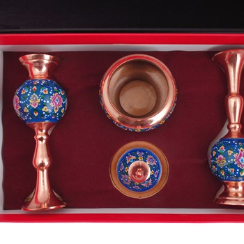 پکیج-قندان-و-گلدان-مس-و-پرداز