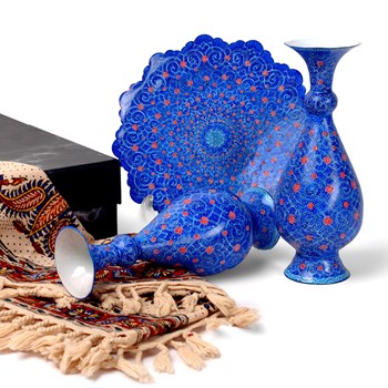 پکیج-گلدان-و-بشقاب-مینا-کاری