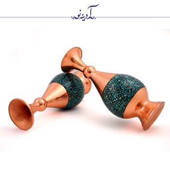 گلدان-صراحی-فیروزه-کوبی-ارتفاع-16برند-آدینه-نو