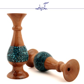 گلدان-چوبی-فیروزه-کوب-ارتفاع-16سانتی-متر