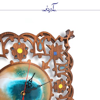ساعت-چوب-و-رزین-طرح-تذهیب