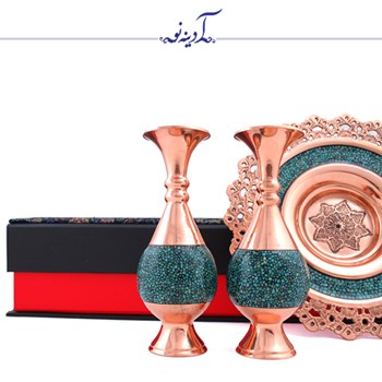 پکیج-گلدان-و-بشقاب-فیروزه-کوب