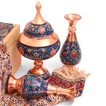 پکیج-گلدان-و-شکلات-خوری-مس-و-پرداز