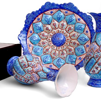 پکیج-گلدان-و-بشقاب-مینا-کاری-شده