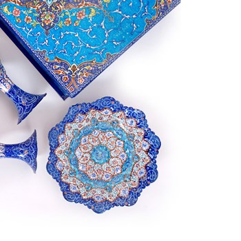پکیج-بشقاب-و-گلدان-مینا-کاری
