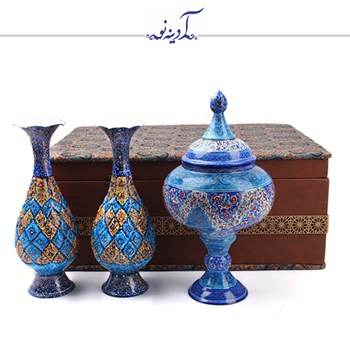 پکیج-شکلات-خوری-و-گلدان-مینا-کاری