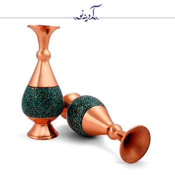 گلدان-صراحی-فیروزه-کوبی-ارتفاع-16برند-آدینه-نو