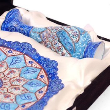 پکیج-گلدان-و-بشقاب-مینا-کاری-شده