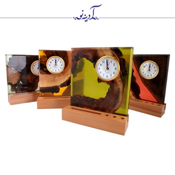 ساعت-رومیزی-چوب-و-رزین