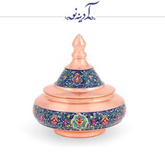 قندان-بشقاب-پرنده-مس-و-پرداز-ارتفاع-17-سانتی-متر