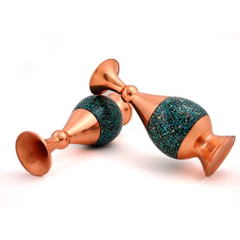 گلدان-صراحی-فیروزه-کوبی-ارتفاع-25برند-آدینه-نو