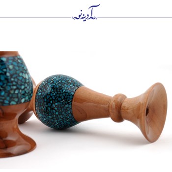 گلدان-چوبی-فیروزه-کوب-ارتفاع-16سانتی-متر