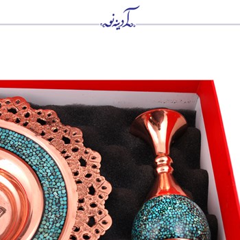 پکیج-گلدان-و-بشقاب-فیروزه-کوب