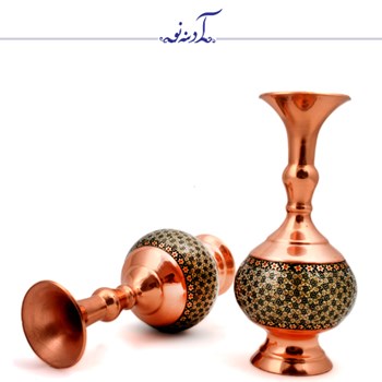 گلدان-شلغمی-مس-و-خاتم-سایز-16