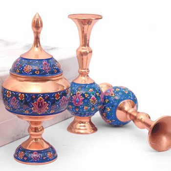 پکیج-گلدان-و-شکلات-خوری-مس-و-پرداز