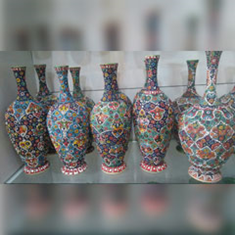 گلدان-مینا-کاری-مدل-لوله-بلند