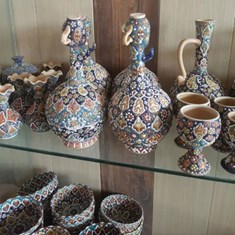 تنگ-و-گیلاسی-سفالی-مینا-کاری-شده