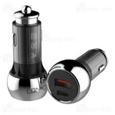 شارژر-فندکی-فست-شارژ-LDNIO-C1-36W-PD-QC3-2Port-کابل-Type-C