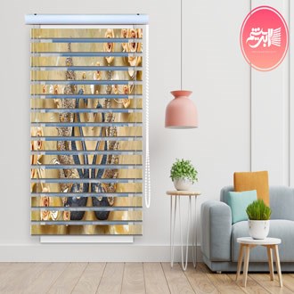 پرده-زبراتصویری-طرح-گل-و-مرغ-ابی