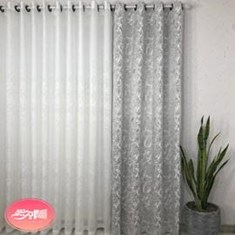 تک-پنل-پانچ-پرده-مخمل-پتینه-طرح-درختیرنگ-طوسی