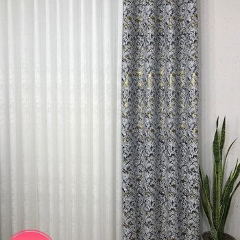 پرده-مخمل-طرح-پتینه-سنگیرنگ-سرمه-ای